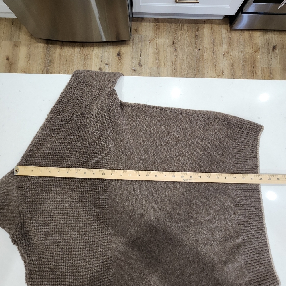 VTG Daniele Blasi Wool Blend Henley Sweater Mens XL Brown Waffle Knit Preppy - Picture 10 of 11